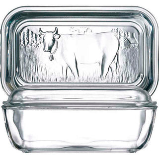 Beurrier Luminarc Vaca Blanc verre (17 x 7 cm)