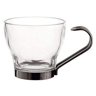 Ensemble de tasses à café Quid Transparent Acier verre (110 ml) (3 Unités)