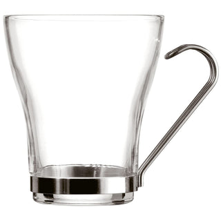 Ensemble de tasses à café Quid Transparent Acier verre (250 ml) (3 Unités)
