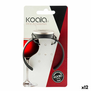 Thermomètre à Vin Koala Bodega Montre Noir Plastique 7,5 x 7,5 cm (Pack 12x)