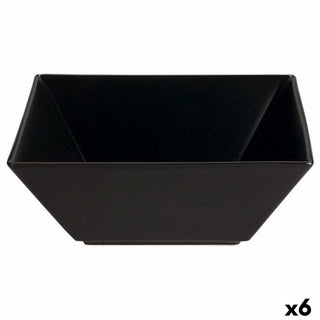 Saladier Stoneware Noir Céramique 22 x 22 x 9 cm (6 Unités)