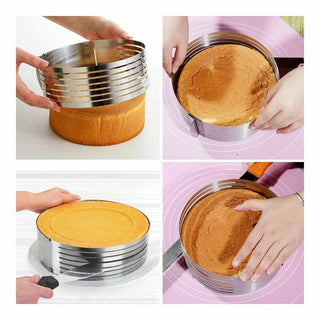 Guide coupe-gâteau en couches extensible diamètre réglable 24-30 cm Quttin (12 Unités)