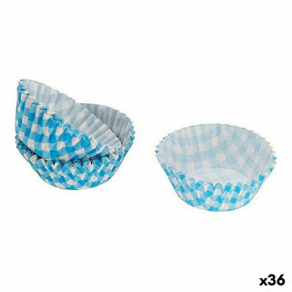 Ensemble de 50 Caissettes cupcake ou muffin Jetables Bleu 9,2 cm BigBuy Home (36 Unités)