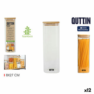 Boîte Quttin Bambou Carré 1,3 L 8 x 27 cm (12 Unités)
