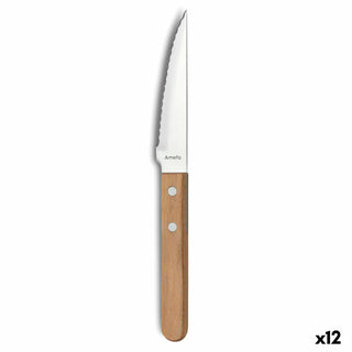 Couteau à viande Amefa Pizza Bois Métal Bois (21 cm) (Pack 12x)
