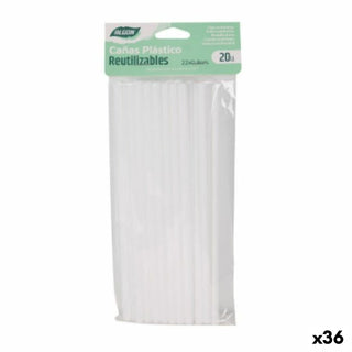 Pailles réutilisables Algon Blanc Plastique 36 Unités 22 cm 8 mm