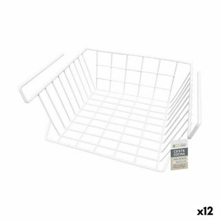 Corbeille pour étagère de cuisine Confortime Blanc 29 x 27 x 15 cm (12 Unités)