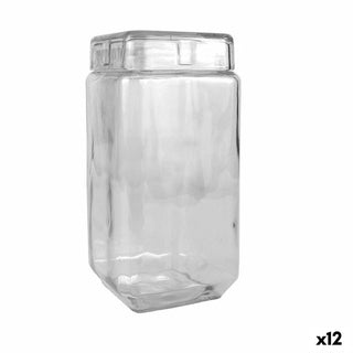 Bocal La Mediterránea Carré verre 2,2 L 11 x 11 x 22,5 cm (12 Unités)