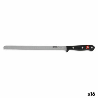 Couteau à jambon Quttin Sybarite Noir Argenté 28 cm (16 Unités)