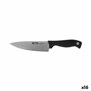 Couteau de cuisine Quttin Dynamic Noir Argenté 16 cm (16 Unités)