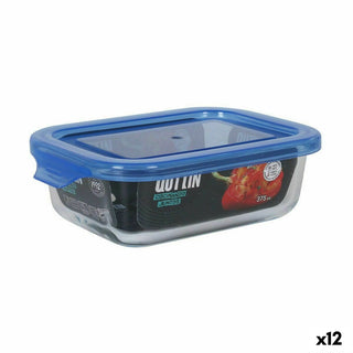 Boîte à repas rectangulaire avec couvercle Quttin Bleu Rectangulaire 14,5 x 11 x 5 cm (12 Unités)