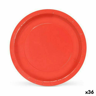 Service de vaisselle Algon Produits à usage unique Carton Rouge 10 Pièces 20 x 20 x 1,5 cm (36 Unités)
