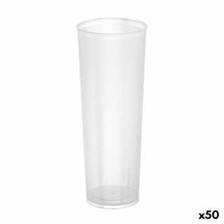Lot de verres réutilisables Algon À Tube Transparent 10 Pièces 300 ml (50 Unités)