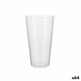 Lot de verres réutilisables Algon Plastique Transparent 4 Pièces 450 ml (64 Unités)