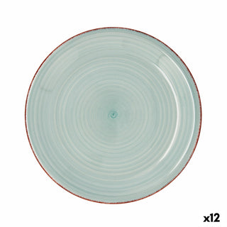 Assiette plate Quid Vita Aqua Turquoise Céramique Ø 27 cm (12 Unités)