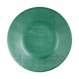 Assiette plate Vert verre 6 Unités (21 x 2 x 21 cm)