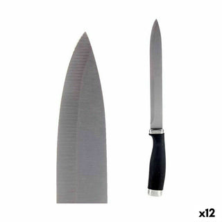 Couteau de cuisine 3,5 x 33 x 2 cm Argenté Noir Acier inoxydable Plastique (12 Unités)