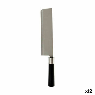 Gros couteau de cuisine 5,6 x 2,5 x 33 cm Argenté Noir Acier inoxydable Plastique (12 Unités)