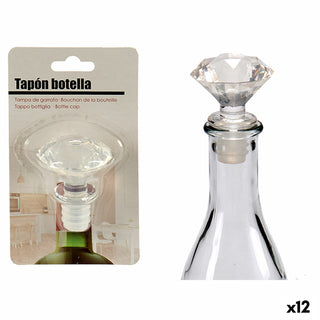 Bouchon hermétique pour bouteille Transparent 4,5 x 14,5 x 8,5 cm Diamant (12 Unités)