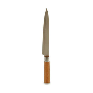 Couteau de cuisine 3 x 33,5 x 2,5 cm Argenté Marron Acier inoxydable Bambou (12 Unités)
