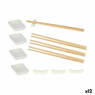 Set de sushi Blanc Céramique (12 Unités)