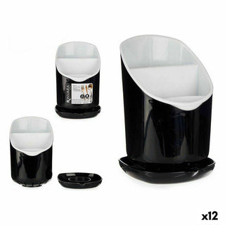 Égouttoir à couverts Smoking Blanc Noir Plastique 12 x 19 x 12,5 cm (12 Unités)