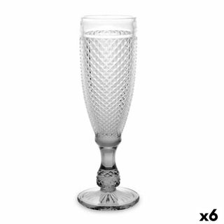 Coupe de champagne Diamant Transparent Anthracite verre 185 ml (6 Unités)