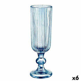 Coupe de champagne Rayures Bleu verre 160 ml (6 Unités)