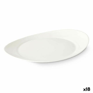 Assiette plate Blanc verre 30,5 x 3 x 26 cm (18 Unités)