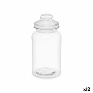 Bocal Transparent verre 1,2 L (12 Unités) Avec couvercle