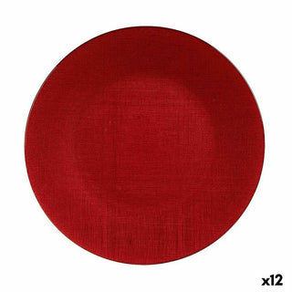 Assiette plate Rouge verre Ø 32 cm (12 Unités)