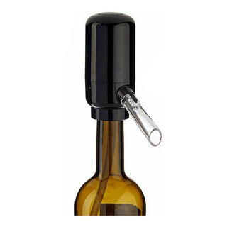 Distributeur Aérateur de Vin Noir Transparent Silicone ABS 5 x 11 x 10 cm
