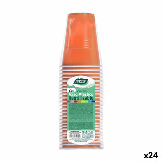 Lot de verres réutilisables Algon Orange 24 Unités 250 ml (25 Pièces)