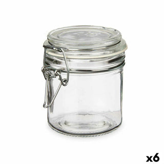 Bocal Transparent Métal verre Silicone 250 ml 11,5 x 10 x 8,5 cm (6 Unités)