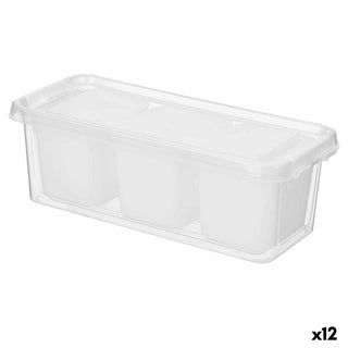 organisateur pour frigo Blanc Transparent Plastique 28,2 x 8,8 x 12 cm (12 Unités)