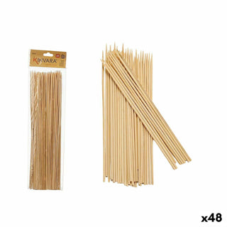 Ensemble de brochettes pour barbecue Bambou 0,3 x 30 x 0,3 cm (48 Unités)