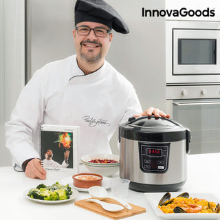 Robot de Cuisine avec Livre de Recettes Smart InnovaGoods 4 L 800W Noir Acier