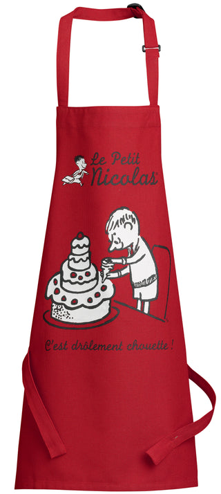 Tablier de cuisine enfant Le petit Nicolas Pièce monté Rouge 52 x 63