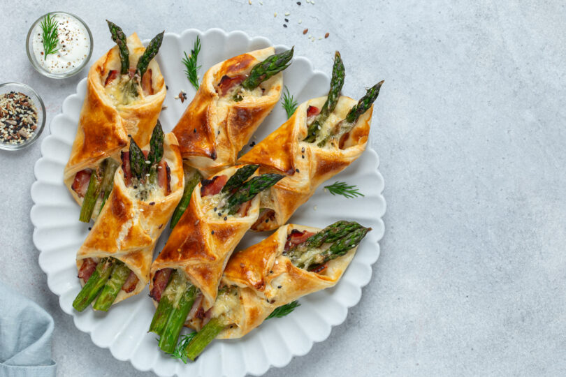 Photo de la recette : Recette feuilleté de jambon fromage aux asperges