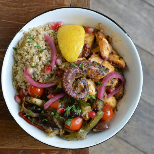 Photo de la recette : Recette poulpe grillé à l'orientale
