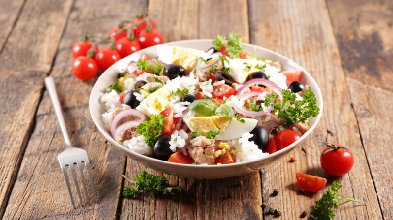 Photo de la recette : Recette salade de riz au thon et oeuf