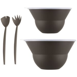 Photo de BODUM Lot 2 saladiers avec couvercles et couverts Marron - Topee