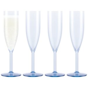 Photo de BODUM Lot 4 flûtes à champagne 12 cl Bleu Transparent - Oktett