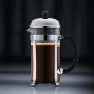Photo de BODUM Cafetière à piston 12 Tasses Chromée & Noire - Chambord