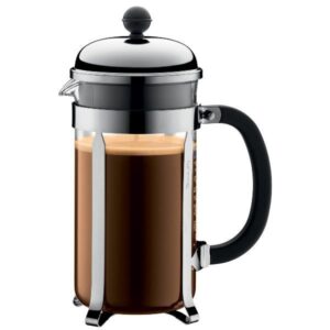 Photo de BODUM Cafetière à piston 8 Tasses Chromée & Noire - Chambord