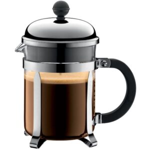 Photo de BODUM Cafetière à piston 4 Tasses Chromée & Noire - Chambord