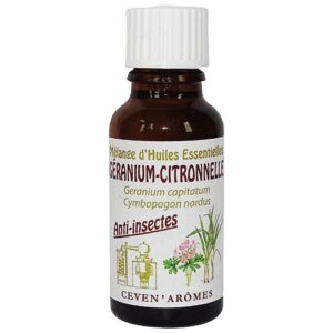 Photo de CEVEN AROMES Mélange d'huiles essentielles anti insectes géranium citronelle 20 ml
