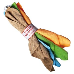 Photo de LA MENAGERE Lavette microfibre multiusage sous manchon x 4