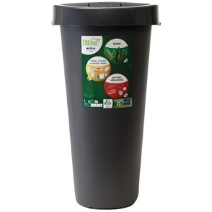 Photo de EDA Poubelle City Push 25 L gris anthracite
