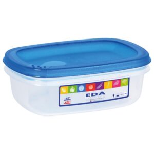 Photo de EDA Boîte rectangle 0,5 L naturel couvercle turquoise